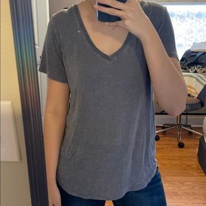 Grey v-neck tee